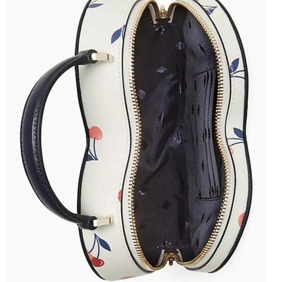 Kate Spade Love Shack Dancing Cherries Saffiano Heart Crossbody Bag Tote Cherry - Picture 3 of 8